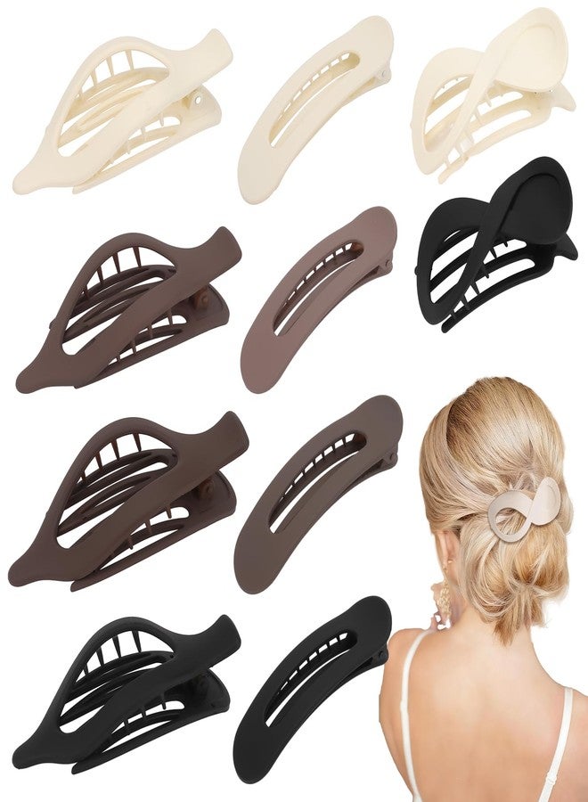 AMCAMI 10PCS Flat Hair Clip for Women,Matte Flat Claw Clip for Thick Thin Hair,3 Styles Strong Hold Non-slip Hair Clip - Image 1